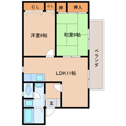 大和高田駅 徒歩18分 2階の物件間取画像